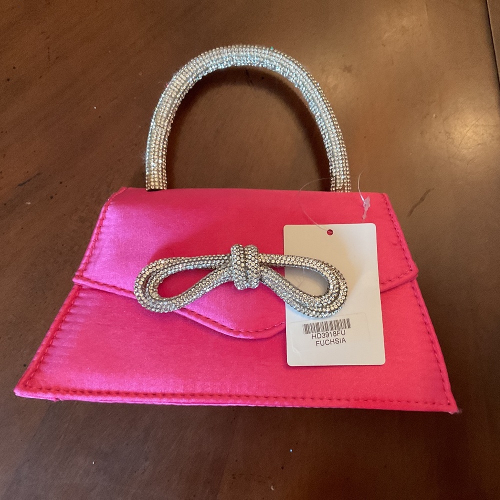 Pink bag with  rhinestones